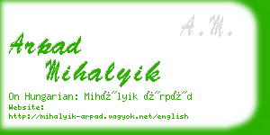 arpad mihalyik business card